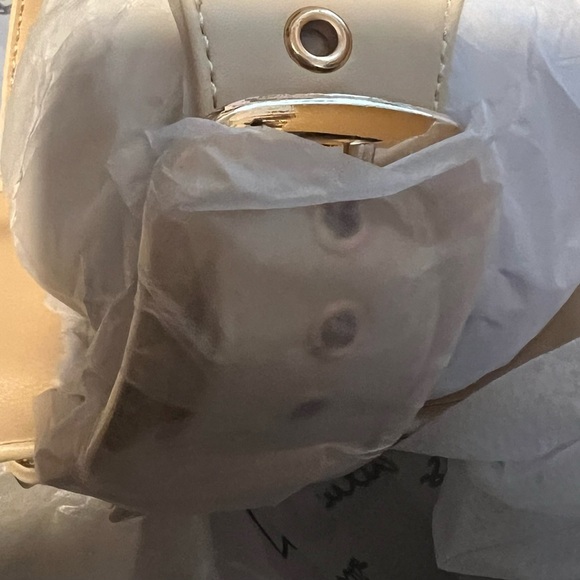 Lulus Meline Bone Thong Buckle Slide Sandals White Size 10 - Picture 8 of 9